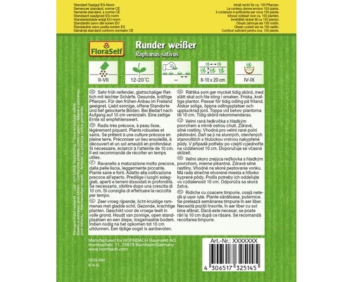 FLORASELF Radijs Rond Wit Vroeg 4 FLORASELF Radijs Rond Wit Vroeg - Afbeelding 2