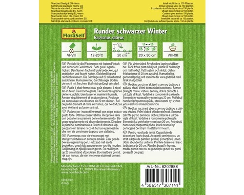 FLORASELF Groenetzaden Radijs 'Rd.Schwarzer Winter' 4 FLORASELF Groenetzaden Radijs 'Rd.Schwarzer Winter' - Afbeelding 2