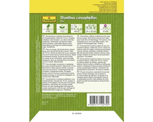 FLORASELF® Tuinanjer Gevulde Mix Dianthus Caryophyllus Bloemenzaden 4 FLORASELF® Tuinanjer Gevulde Mix Dianthus Caryophyllus Bloemenzaden - Afbeelding 2