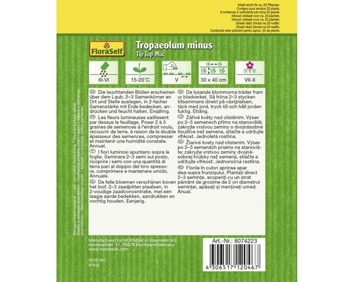 FLORASELF® Oost-Indische Kers Tip Top Mix Tropaeolum Minus Bloemenzaden 4 FLORASELF® Oost-Indische Kers Tip Top Mix Tropaeolum Minus Bloemenzaden - Afbeelding 2