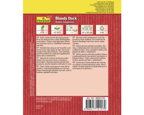 FLORASELF® Groentenzaden Bloedzuring Bloody Dick 4 FLORASELF® Groentenzaden Bloedzuring Bloody Dick - Afbeelding 2